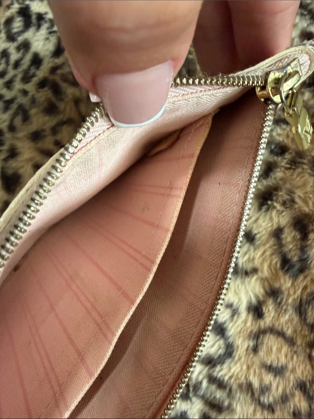 Authentic Louis Vuitton Checkered Wristlet Clutch in Cream and Brown